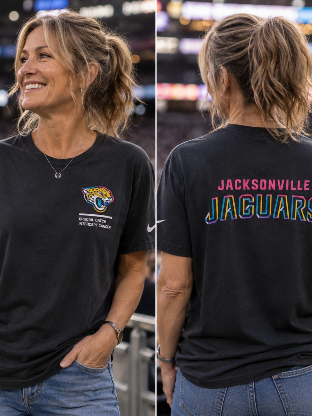 🆕 Nike Jacksonville Jaguars Crucial Catch T-Shirt Women’s XL XXL NWT Super Soft
